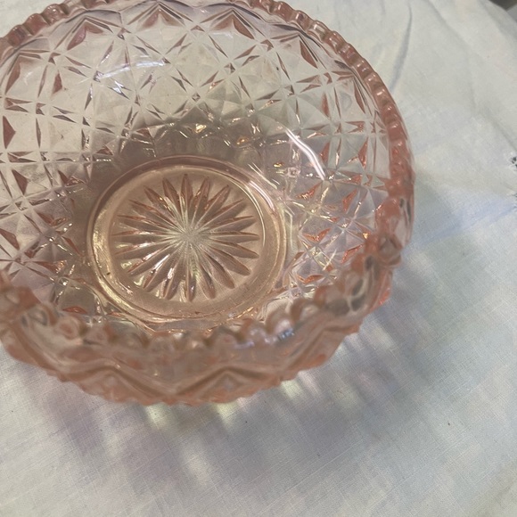 Imperial Little Jewel Lily Pink Diamond Pattern Bowl 5” Depression Glass - Picture 5 of 6